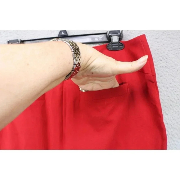 Monroe and Main Red Midi Skirt-Size 8-Office-Business-Pockets - Picture 6 of 8